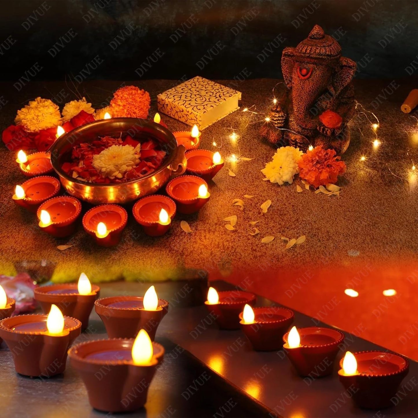 Reusable Water Sensor Lighting Diya's For Diwali, Pooja & Gifting ( PACK OF 6,/12,/18,/24 )