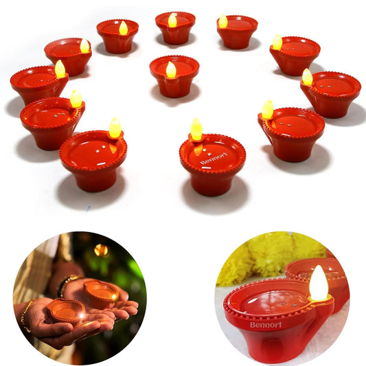 Reusable Water Sensor Lighting Diya's For Diwali, Pooja & Gifting ( PACK OF 6,/12,/18,/24 )