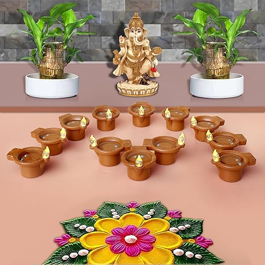 Reusable Water Sensor Lighting Diya's For Diwali, Pooja & Gifting ( PACK OF 6,/12,/18,/24 )